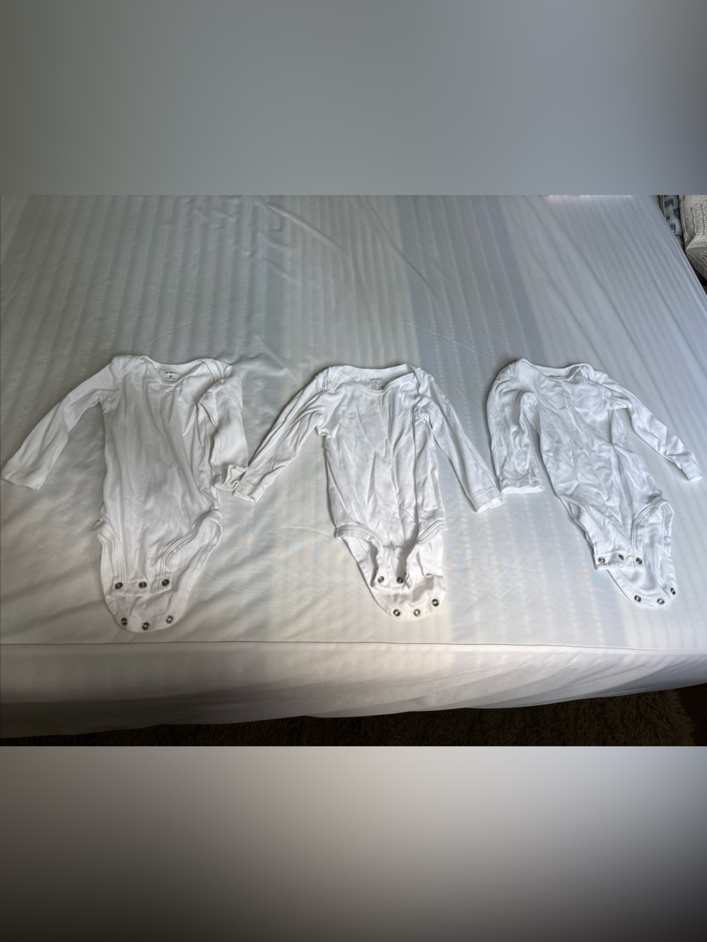 Gap Baby Long-Sleeve Bodysuits, White, (3-Pack), size 9-Mo